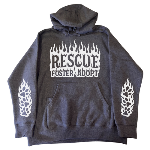 RESCUE FOSTER ADOPT Heavyweight Heather Hoodie