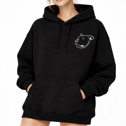 A woman wearing a graphic sweater from our shop 