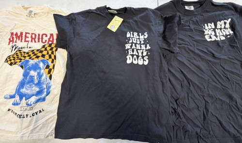 three t shirts from our shop