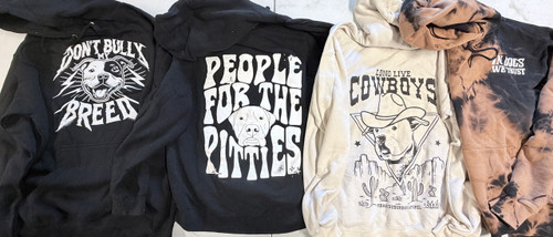 four unisex hoodies from our shop