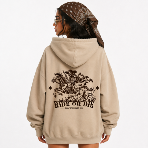 RIDE OR DIE BACK PRINT HOODY