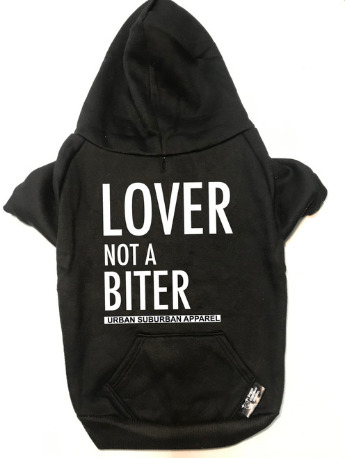 LOVER NOT A BITER Fleece Dog Zip-Up Hoodie