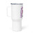 ADOPTING SAVES LIVES Travel mug with a handle