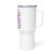 ADOPTING SAVES LIVES Travel mug with a handle