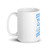 SUPPORT (BLUE) White glossy mug