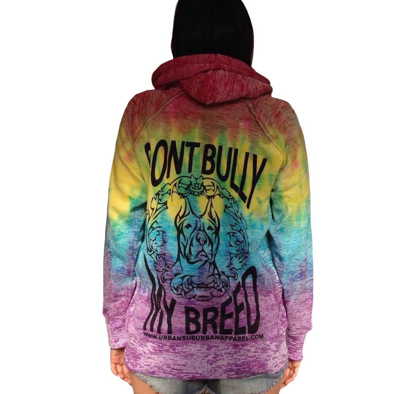 DON'T BULLY MY BREED Rainbow Ladies' Hoodie
