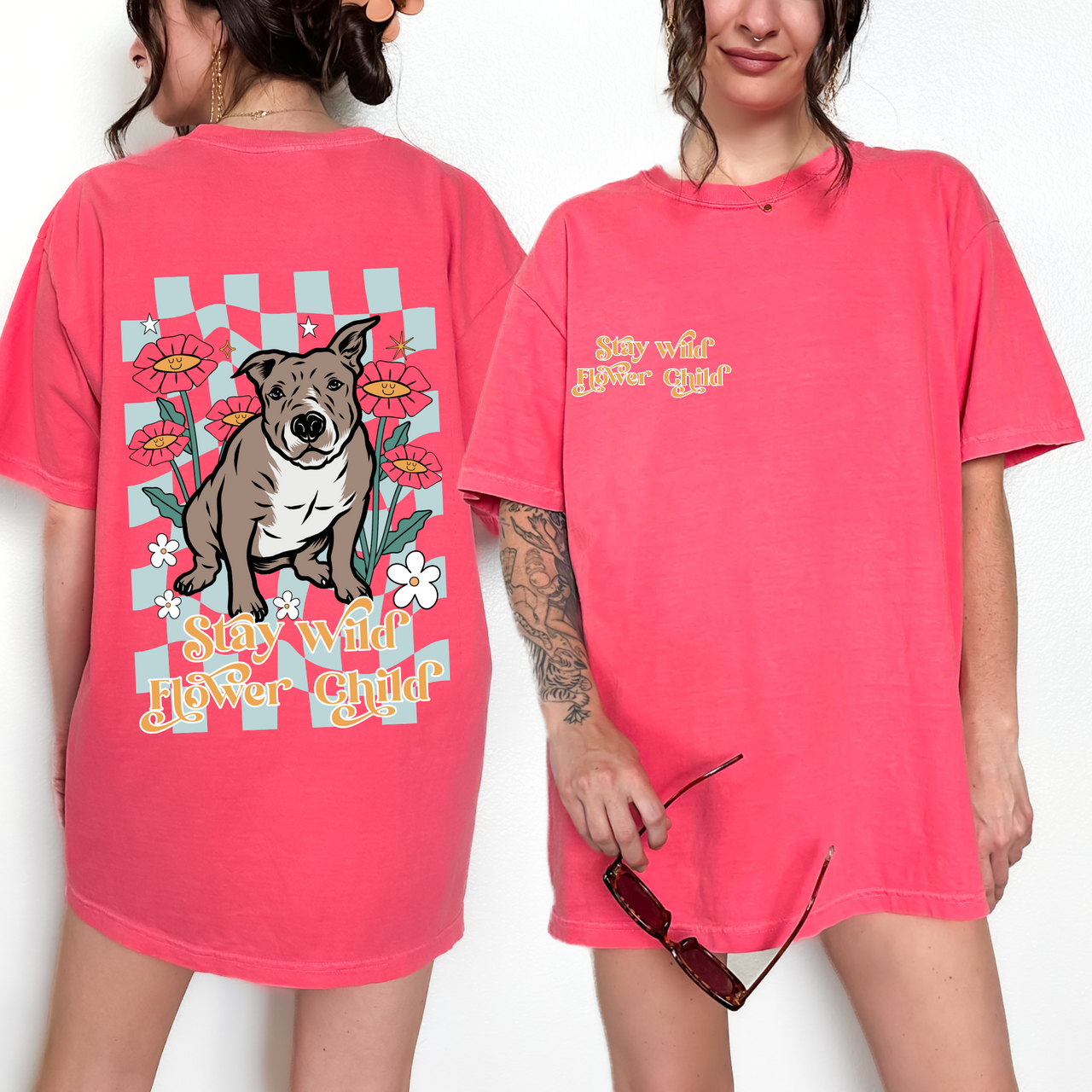STAY WILD FLOWER CHILD Vintage Watermelon Tee