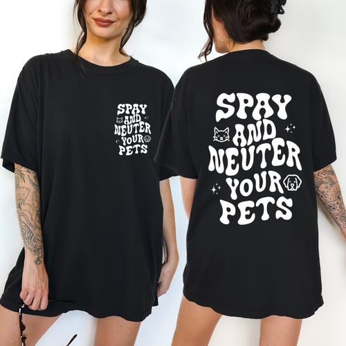 SPAY & NEUTER YOUR PETS Vintage Black Tee