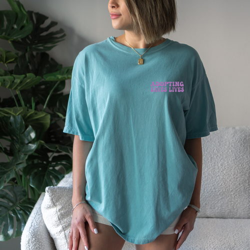 ADOPTING SAVES LIVES Vintage Seafoam Tee