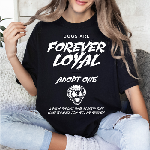 DOGS ARE FOREVER LOYAL Vintage Black Tee