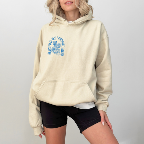 RESCUED IS MY FAVORITE BREED Bone Fleece Hoodie