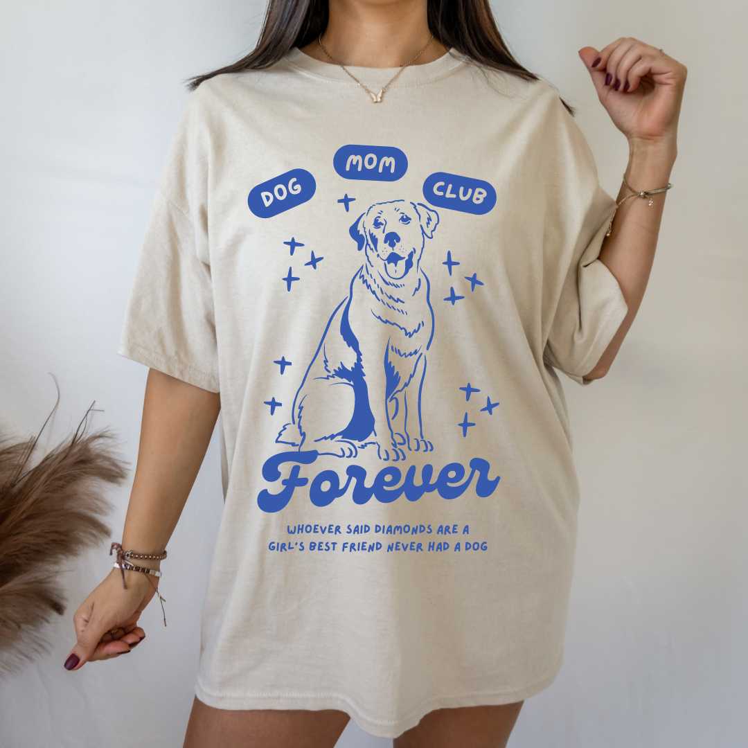 DOG MOM CLUB (Blue) Sand Tee