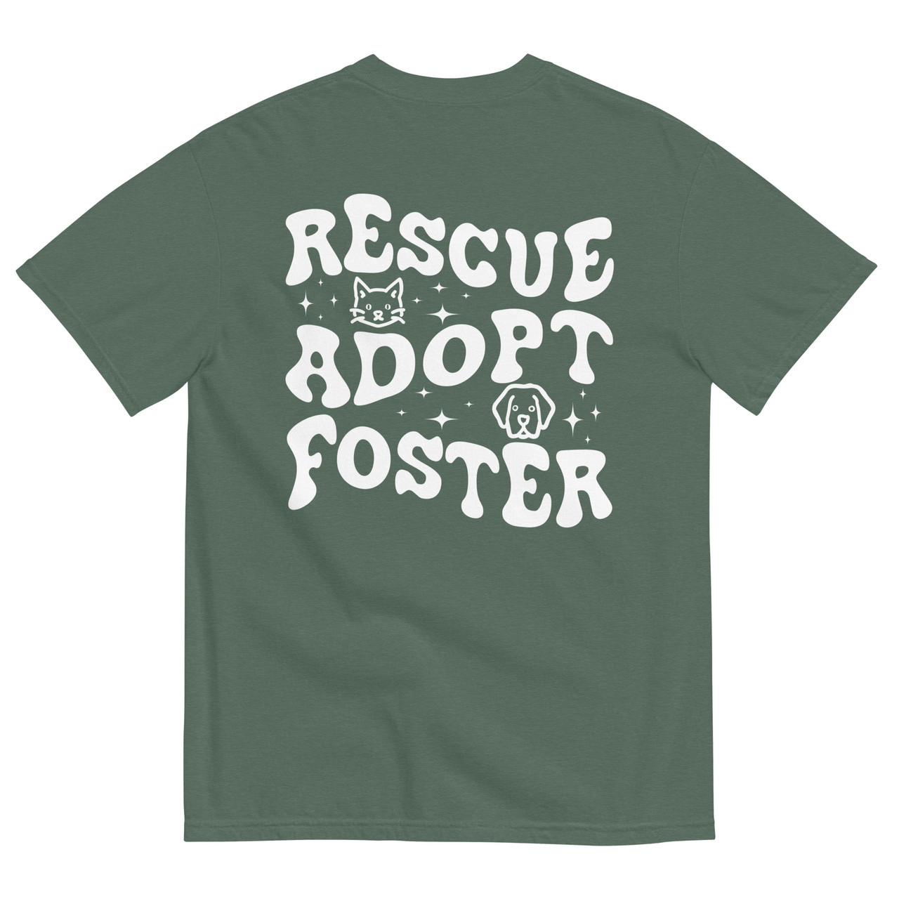 RESCUE ADOPT FOSTER Unisex garment-dyed heavyweight t-shirt