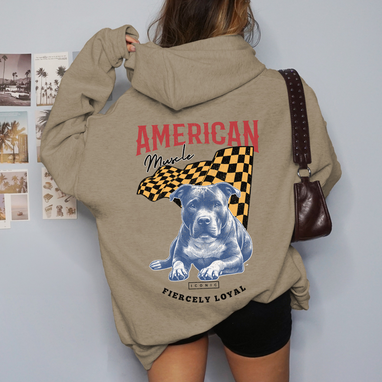 AMERICAN MUSCLE Fleece Taupe Hoodie