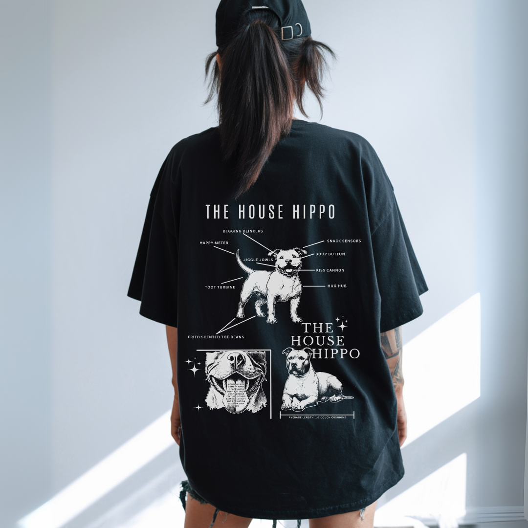 THE HOUSE HIPPO Vintage Black Tee