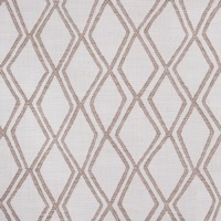 Voyage Dune - C128 fabric swatch with cream background and tan lined diamond pattern