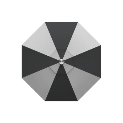 Diagram of the top of a patio umbrella canopy with contrasting panels