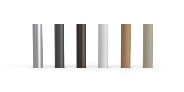 Examples of Shademaker powder-coated finishes on market umbrella poles