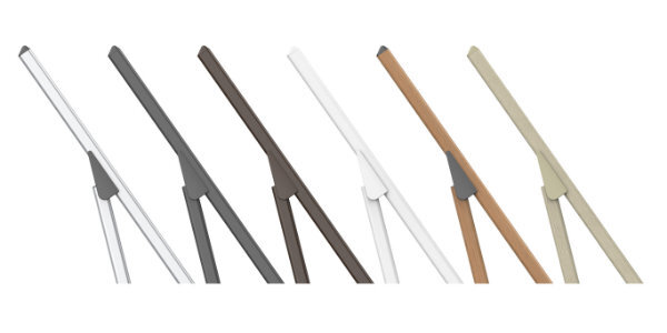 Examples of Shademaker powder-coated finishes on umbrella canopy ribs