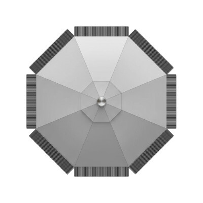 Diagram of the top of a patio umbrella canopy with fringe