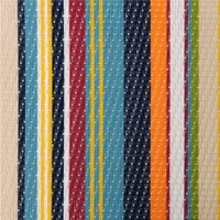 Stripe Green Barcode - S23 fabric swatch with a rainnbow of stripes and green dominent mesh design