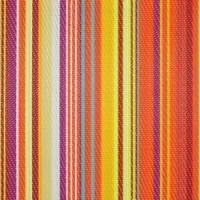 Stripe Orange Barcode - S21 fabric swatch with a rainnbow of stripes and orange dominent mesh design