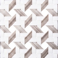 Wicker Alabaster - W35 material swatch with a white and brown flat woven design