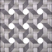 Wicker Arabescato - W38 material swatch with a light and dark grey flat woven design