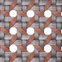 Wicker Calathea - W49 material swatch with a grey and salmon flat woven design