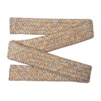 Flat Rope Dijon - W56 material swatch with muted gold and orange woven design