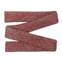 Flat Rope Terracotta - W54 material swatch with muted red and orange woven design
