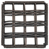 Wicker Amazon - W09 material swatch with a light black open woven design