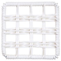 Wicker Snow White - W13 material swatch with a white open woven design