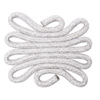 Rope Misty - W44 material swatch with off-white and light gey woven design