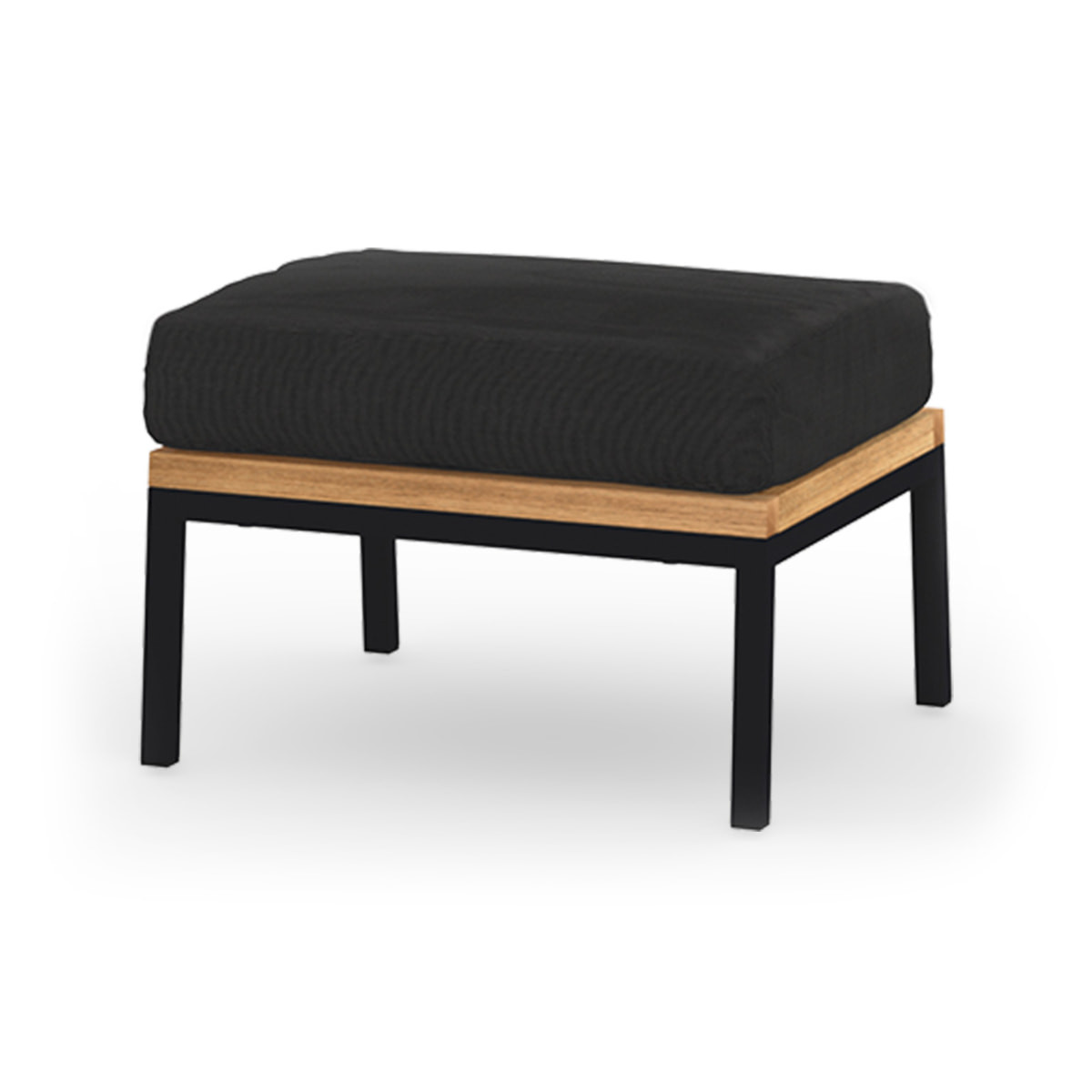 Mamagreen Zudu Ottoman - Black - Recycled Teak - Canvas Coal