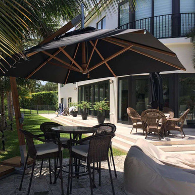 crispin cider patio umbrella Limited Edition Cece 9' Scalloped Edge Umbrella with Sunbrella Canopy &  Crank Lift System