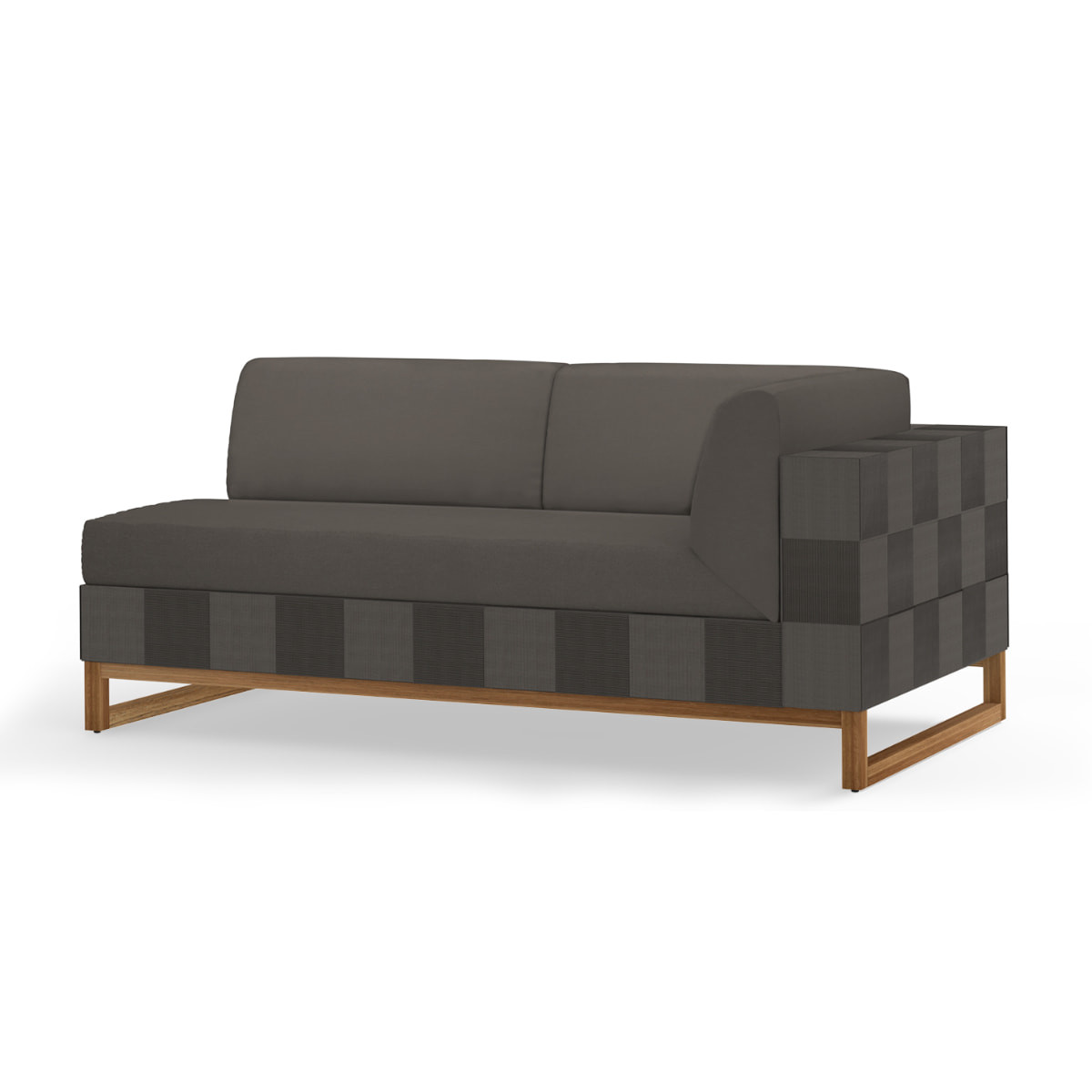 Mamagreen Ekka Sectional - Left Hand - Dark Taupe - Canvas Taupe