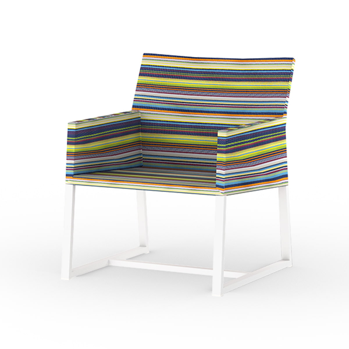 Mamagreen Stripe Casual Chair - White - Green Barcode