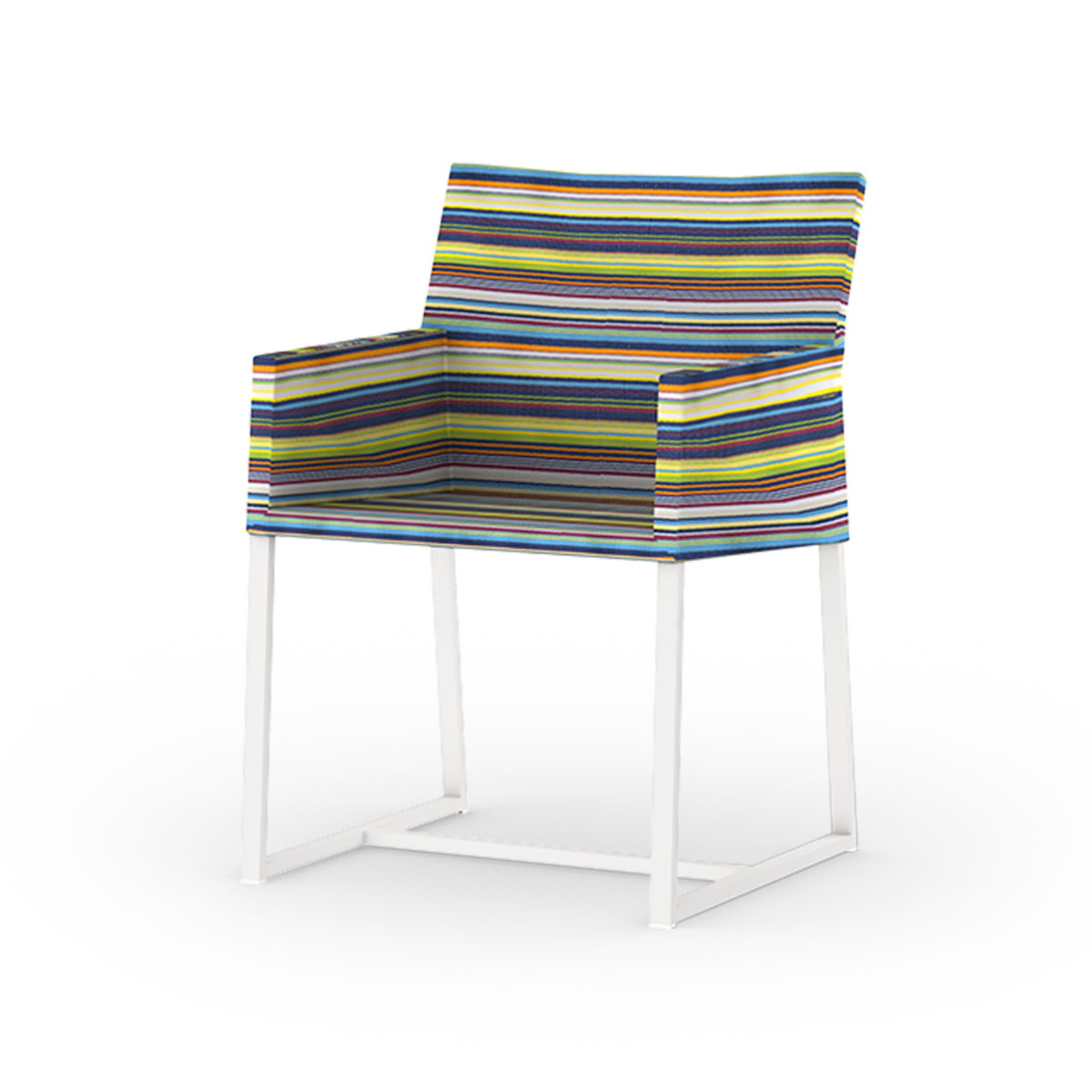 Mamagreen Stripe Dining Chair - White - Green Barcode