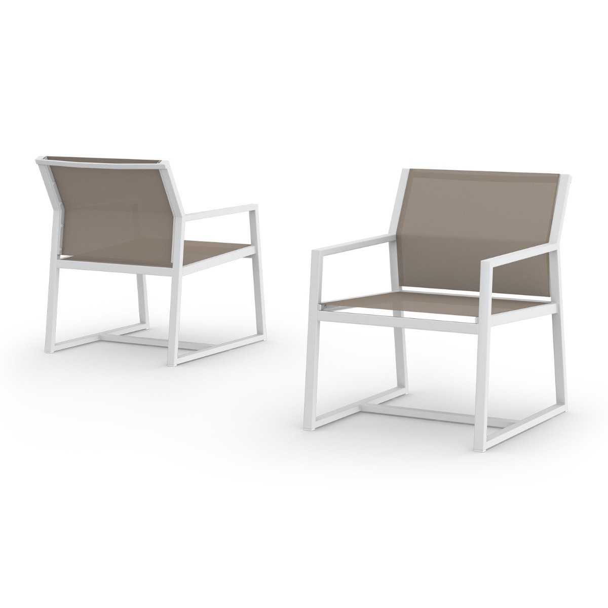 Mamagreen Allux Casual Chair - White - Batyline Light Taupe