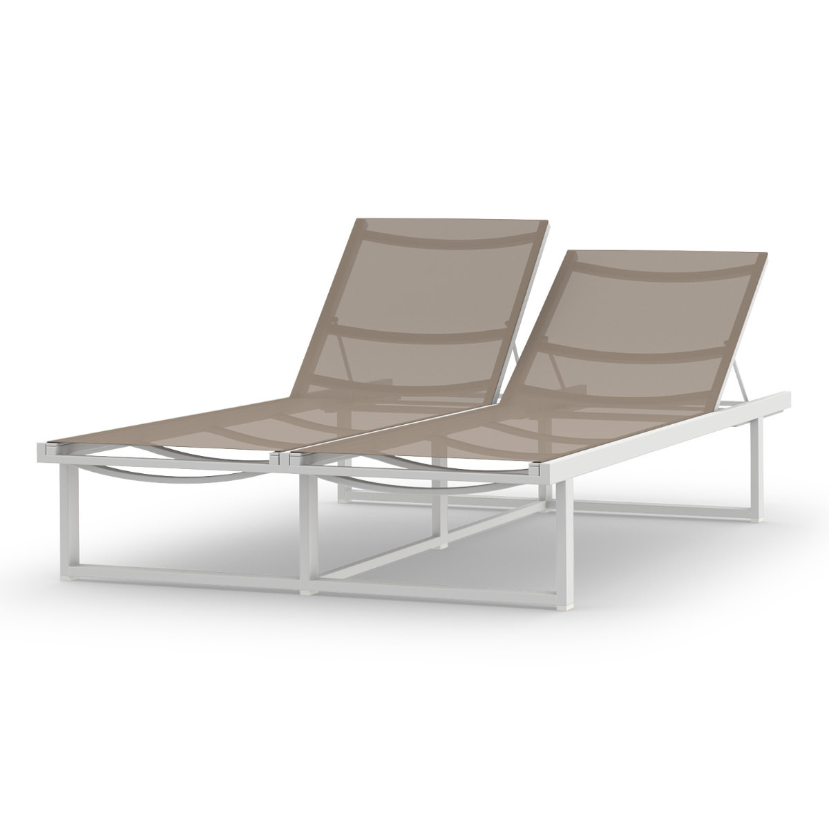 Mamagreen Allux Lounger - Double - White - Batyline Light Taupe