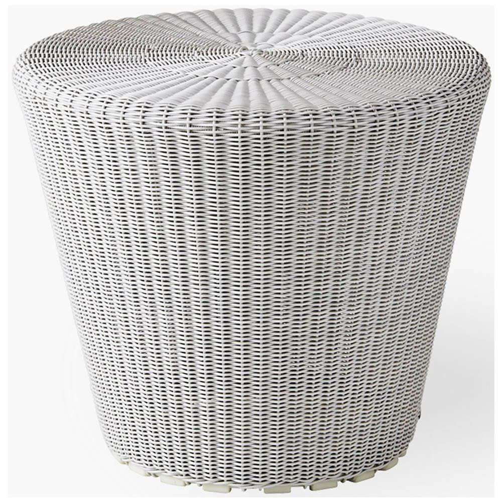 Kingston Stool-Side Table - White Grey