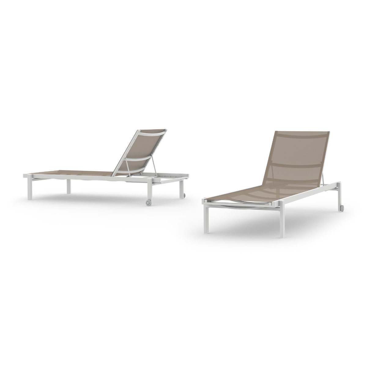 Mamagreen Allux Lounger - Stacking - White - Batyline Light Taupe