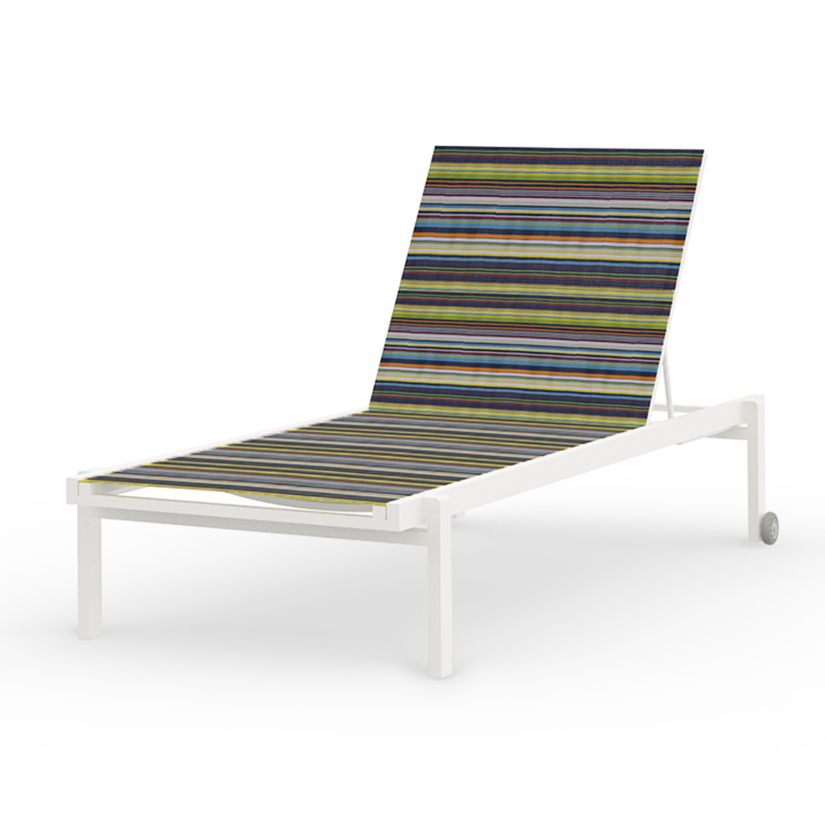Mamagreen Stripe Lounger - Stackable - White - Green Barcode