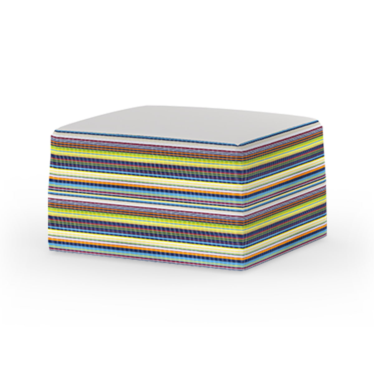 Mamagreen Stripe Ottoman - Horizontal - Green Barcode - White