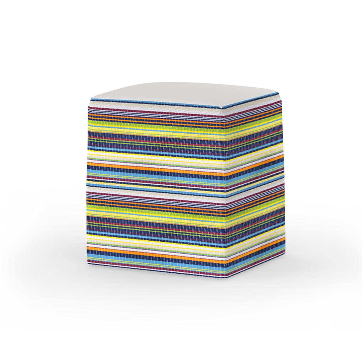 Mamagreen Stripe Stool - Horizontal - Green Barcode - White