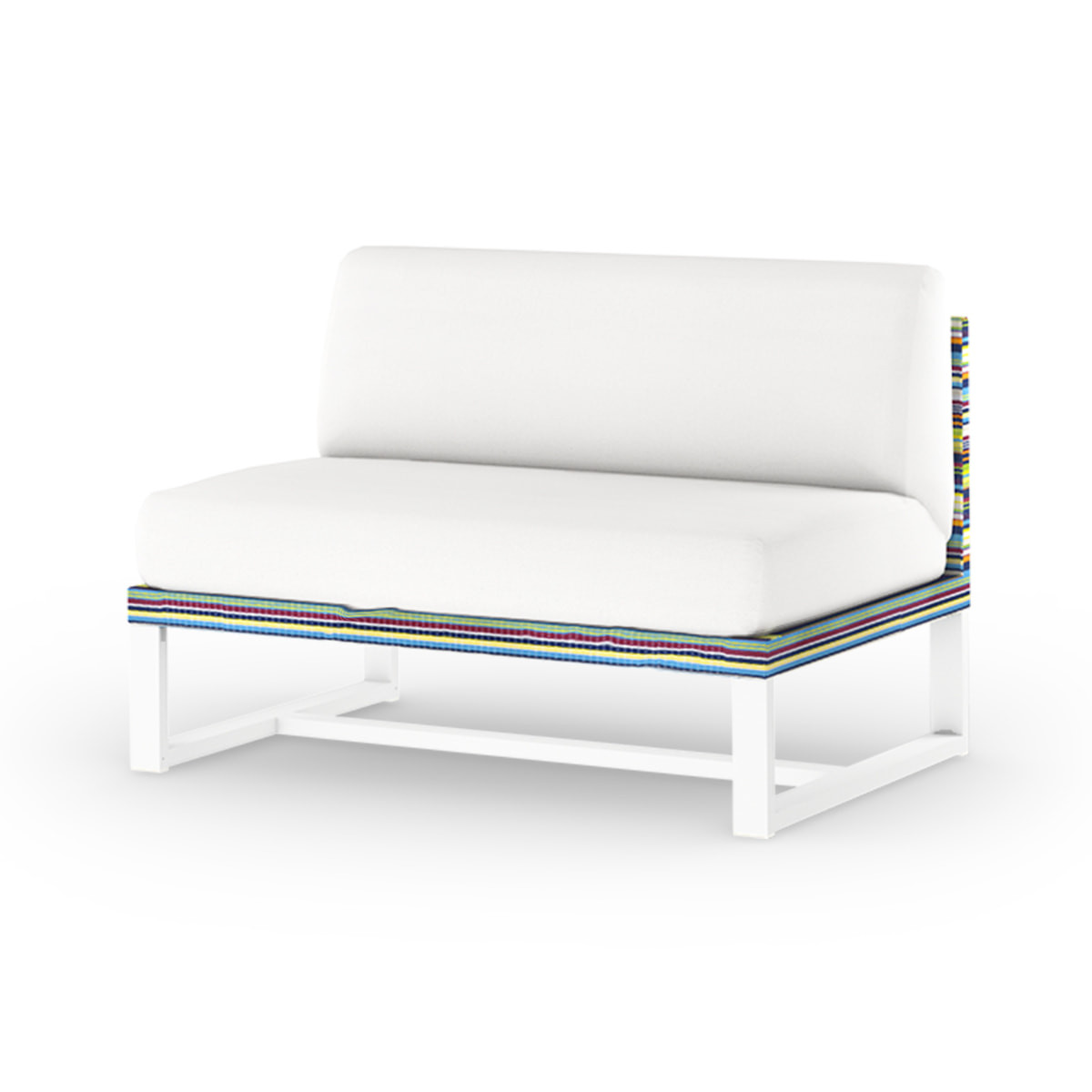 Mamagreen Stripe Sectional Seat - White - Green Barcode - Canvas White