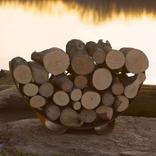 Crescent Log Rack from Fire Pit Art