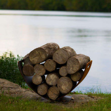 Wings of Flight Log Rack from Fire Pit Art