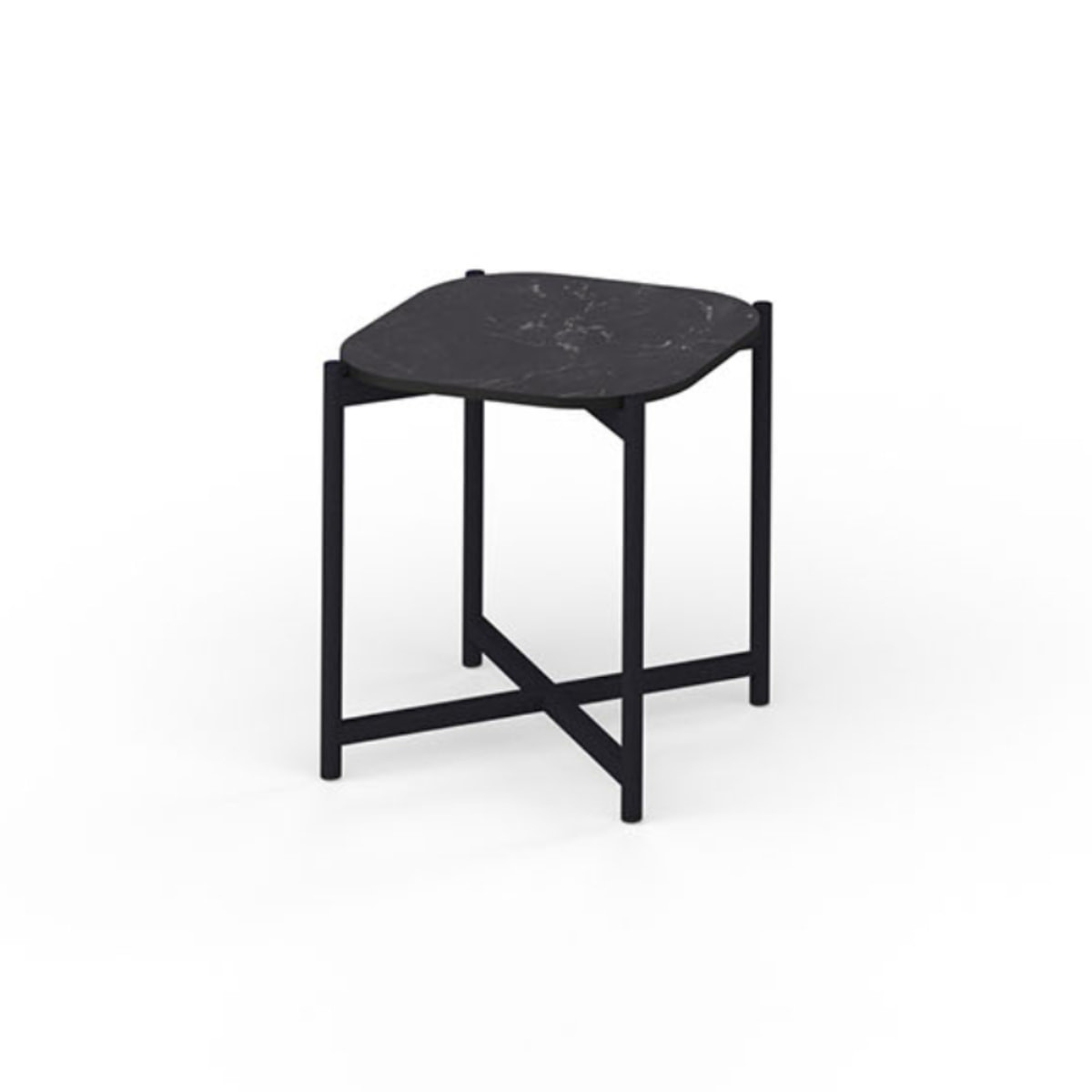 Mamagreen Titan Side Table - Iron Black - Carrara Black HPL